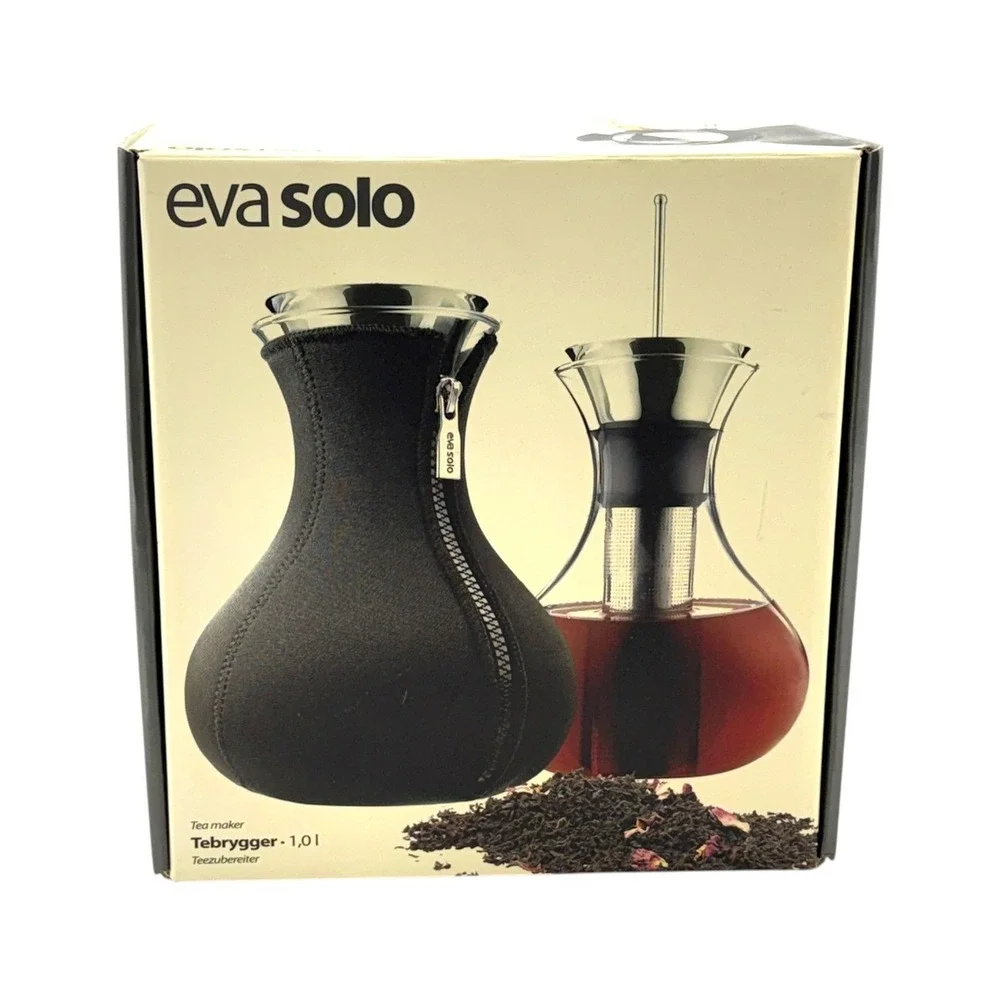 Eva Solo Tea Maker Glass Black Neoprene Cover 1.0L in Box Unused Scandinavian